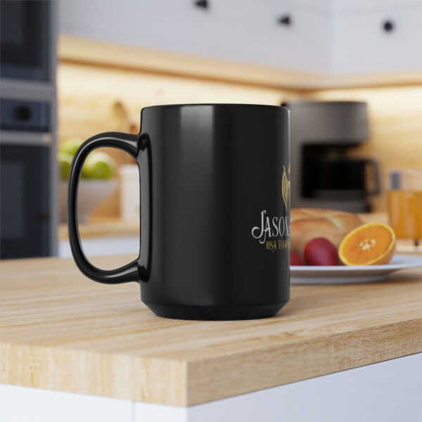 "Jason J. Nugent" Logo Black Mug, 15oz - Image 8